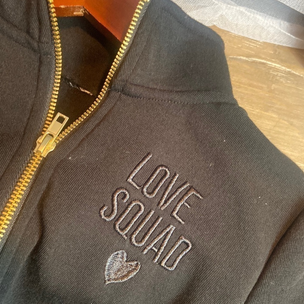 Love Squad 1/4 zip Black Sweatshirts size  xs - Picture 7 of 7